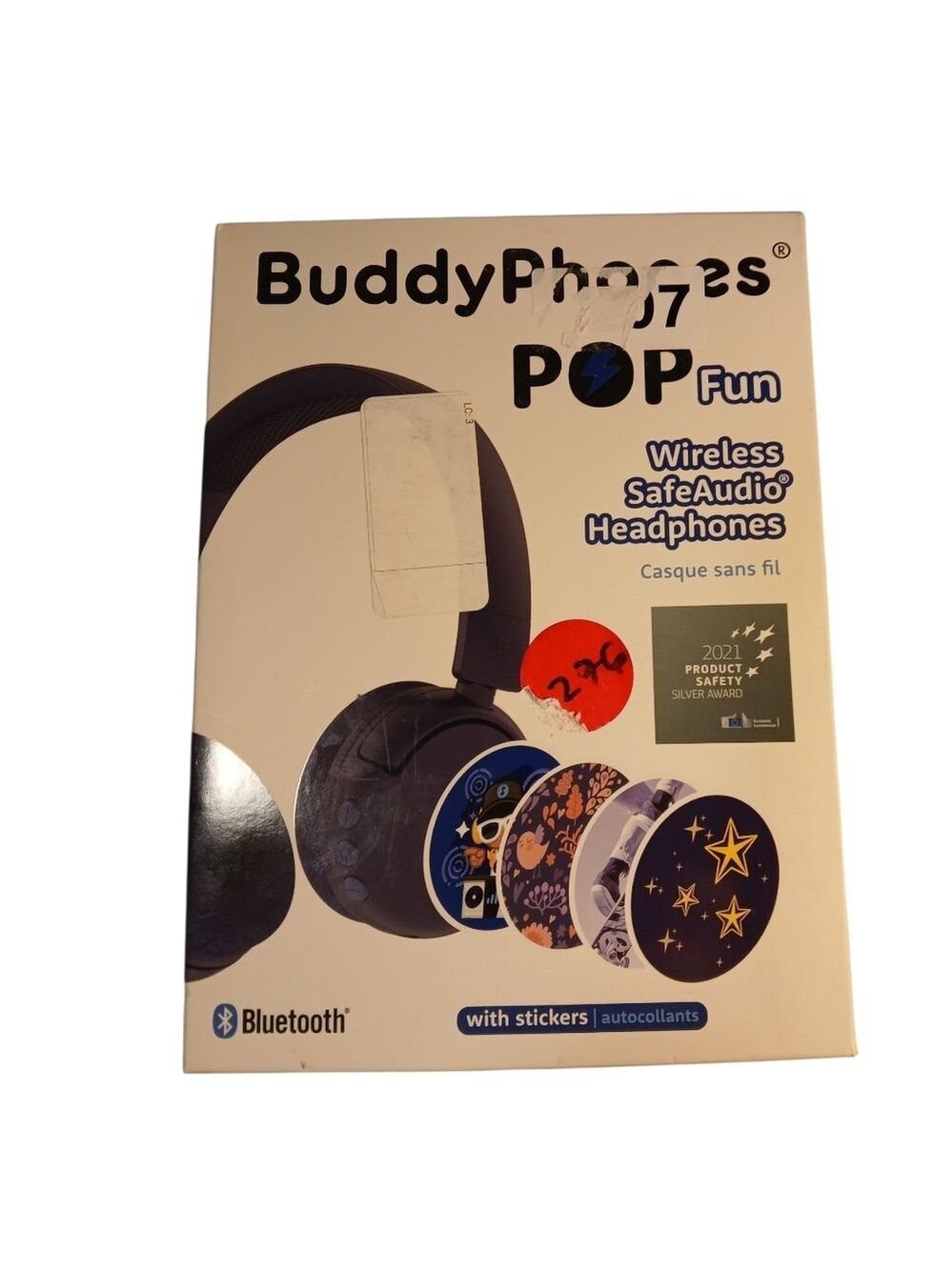 NIB BuddyPhones POP Fun Foldable Bluetooth Wireless Kids Headphones w Microphone
